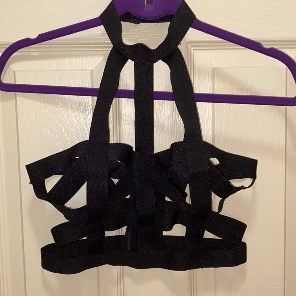 Sexy Hollow Out Crop Top SZ O/S